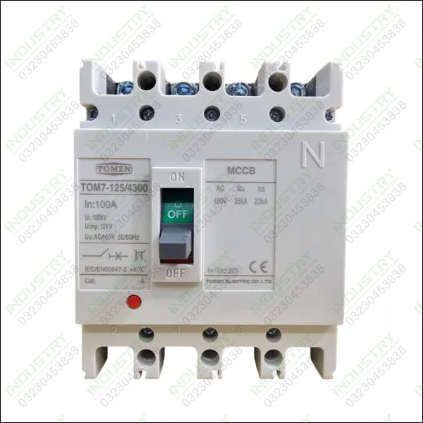 TOMZN TOM7-125/4300 MCCB 100A 4 Pole Circut Breaker in Pakistan