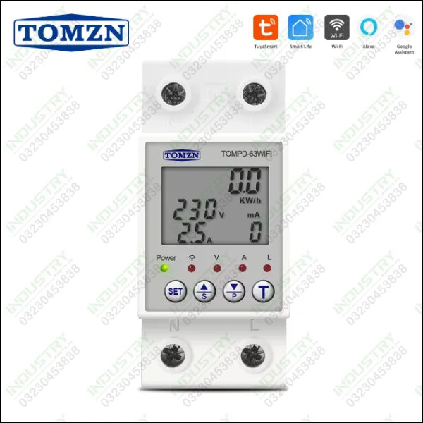 TOMZN TOMPD-63 WIFI Earth Leakage Smart Circuit Breaker in Pakistan