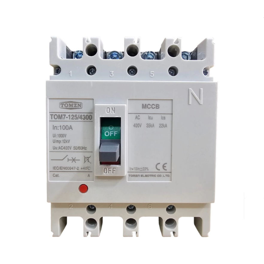 TOMZN TOM7-125/4300 MCCB 100A 4 Pole Circut Breaker in Pakistan