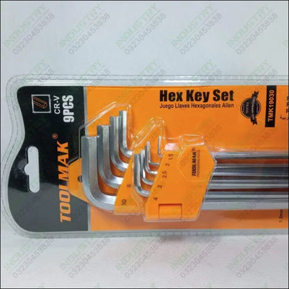 Tool Mak CR-V 9 Pcs Hex Key Set In Pakistan - industryparts.pk