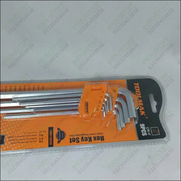 Tool Mak CR-V 9 Pcs Hex Key Set In Pakistan - industryparts.pk