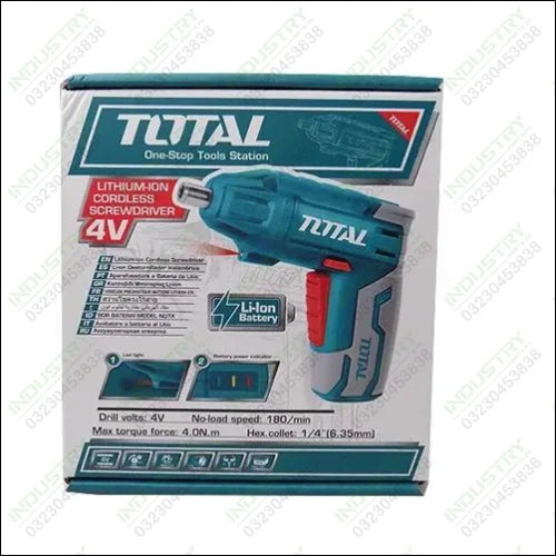 TOTAL Lithium-Ion Cordless Screwdriver 4V in Pakistan - industryparts.pk