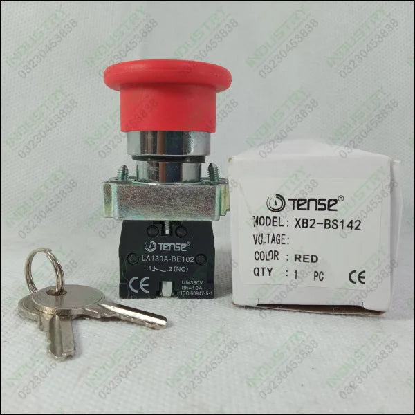 Turn to Release N/C Emergency Stop Mushroom Push Button Switch XB2-BS142 in Pakistan - industryparts.pk