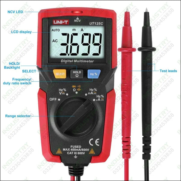 UT125C UNI-T Digital Multimeter Voltmeter in Pakistan industryparts.pk