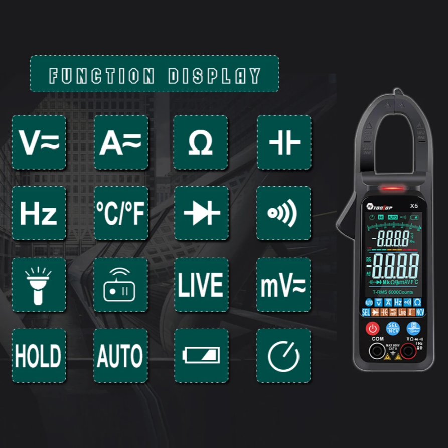 TOOLTOP-X5 Digital AC DC Clamp Meter in Pakistan