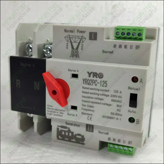 YRO2PC-125 YRO ATS 100 Amp 230V automatic transfer switch in