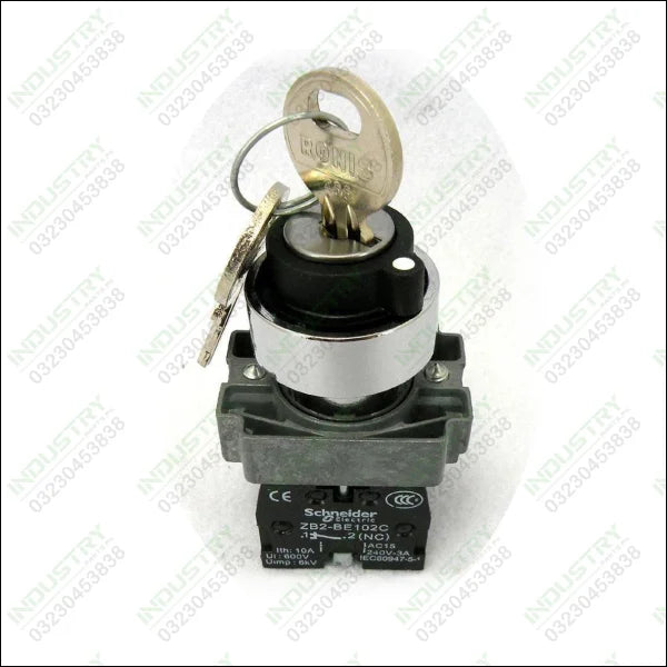 ZB2-BE101C 2 Position Normally Open Normally Closed key operated Rotary Switch - industryparts.pk
