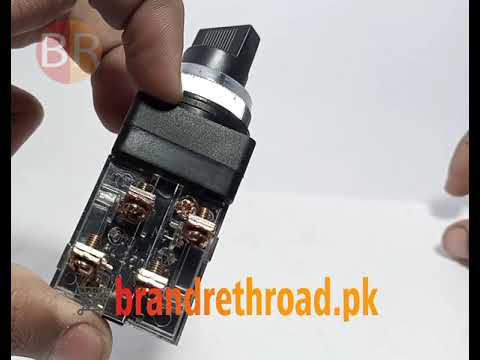 2 Positions Selector Lock Black Rotary Switch 250VAC 6A in Pakistan